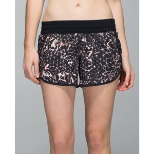 Lululemon Womens Medium Tracker Short III 4" Inseam Star Crushed Black Lined